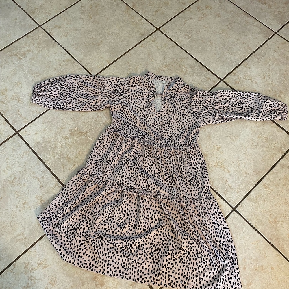 Leopard Print Long Sleeve Dress